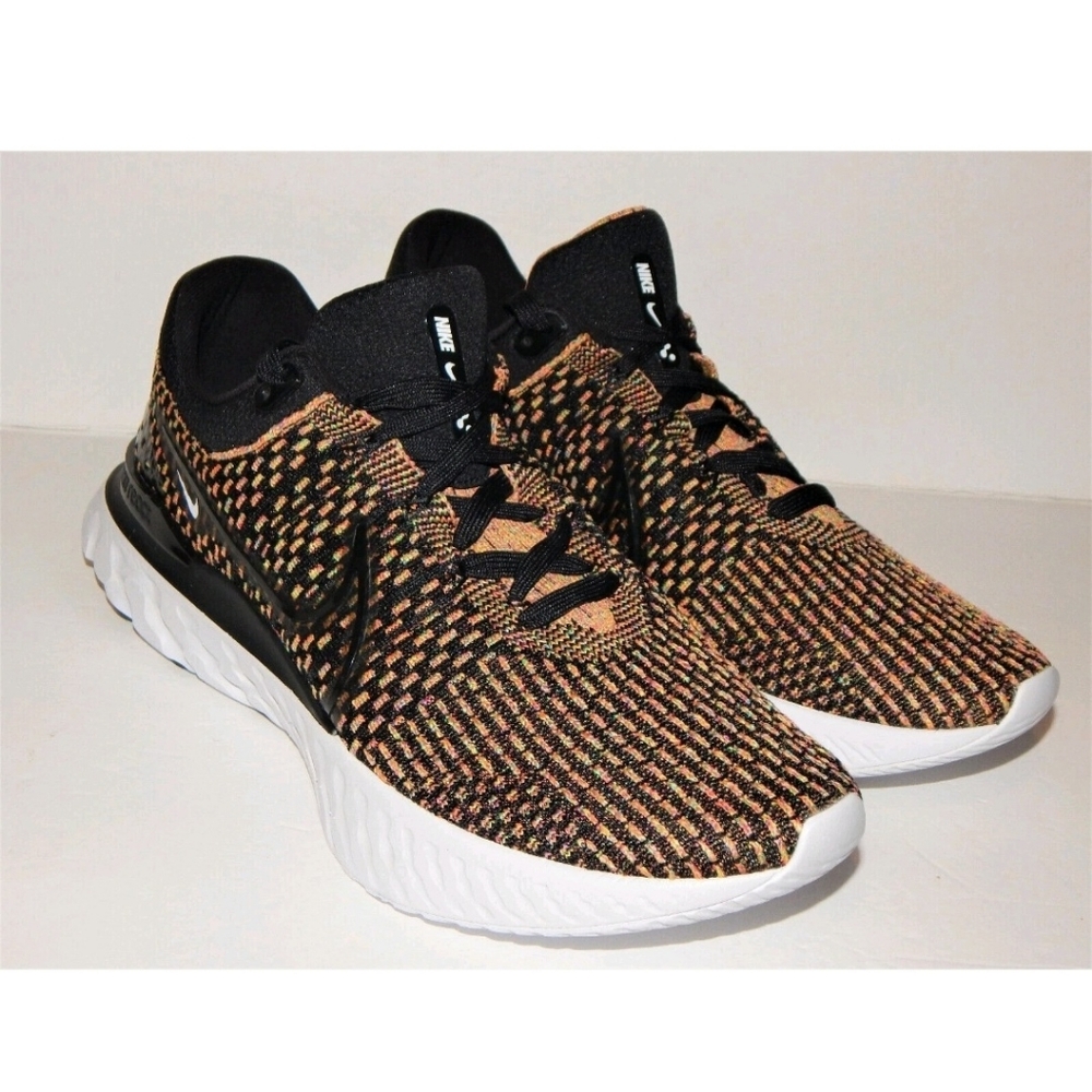 Nike React Infinity Run FK 3 Flyknit Shoes Black/Multicolor DH5392-002 Mens 11